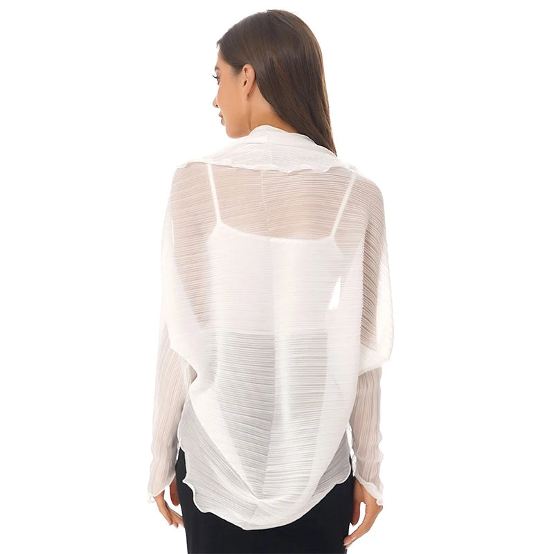 2024 Shawls Summer Beach Sexy Women Fashion Solid Chiffon Smock Bikini Cover Up Loose Blouse Sunscreen Comfortable Poncho Hot
