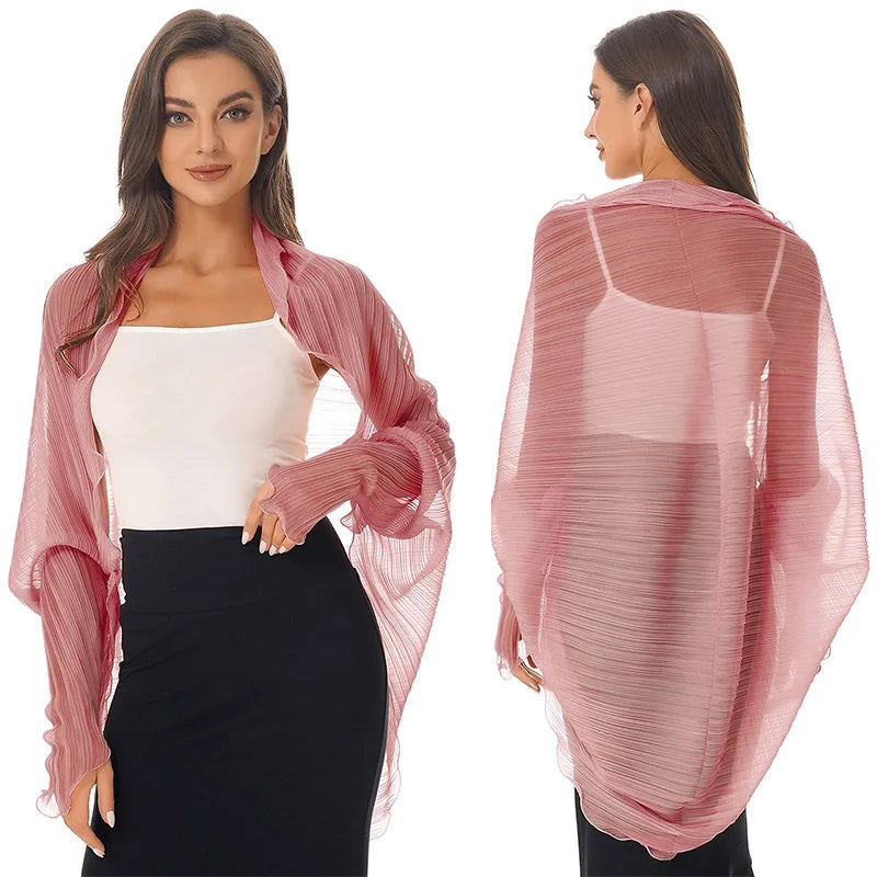 2024 Shawls Summer Beach Sexy Women Fashion Solid Chiffon Smock Bikini Cover Up Loose Blouse Sunscreen Comfortable Poncho Hot