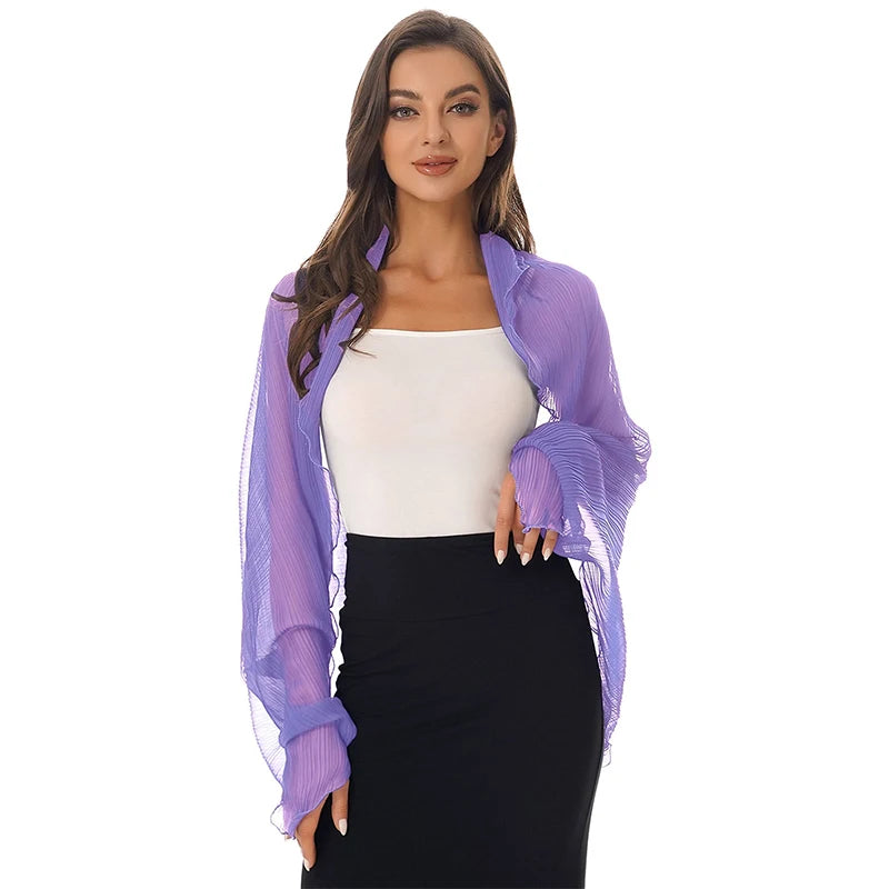 2024 Shawls Summer Beach Sexy Women Fashion Solid Chiffon Smock Bikini Cover Up Loose Blouse Sunscreen Comfortable Poncho Hot