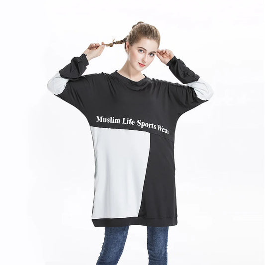 2024 Hot Selling New Middle East Arab Yun Hui Muslim Sports Casual Colored Round Neck Sports Sweater