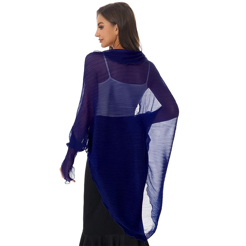 2024 Shawls Summer Beach Sexy Women Fashion Solid Chiffon Smock Bikini Cover Up Loose Blouse Sunscreen Comfortable Poncho Hot