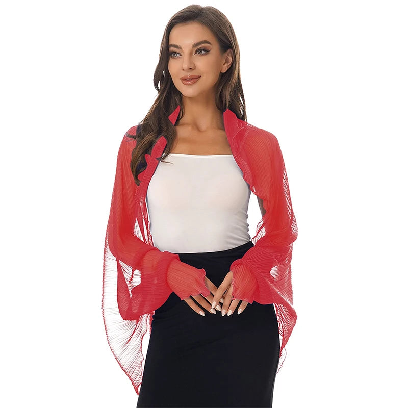 2024 Shawls Summer Beach Sexy Women Fashion Solid Chiffon Smock Bikini Cover Up Loose Blouse Sunscreen Comfortable Poncho Hot