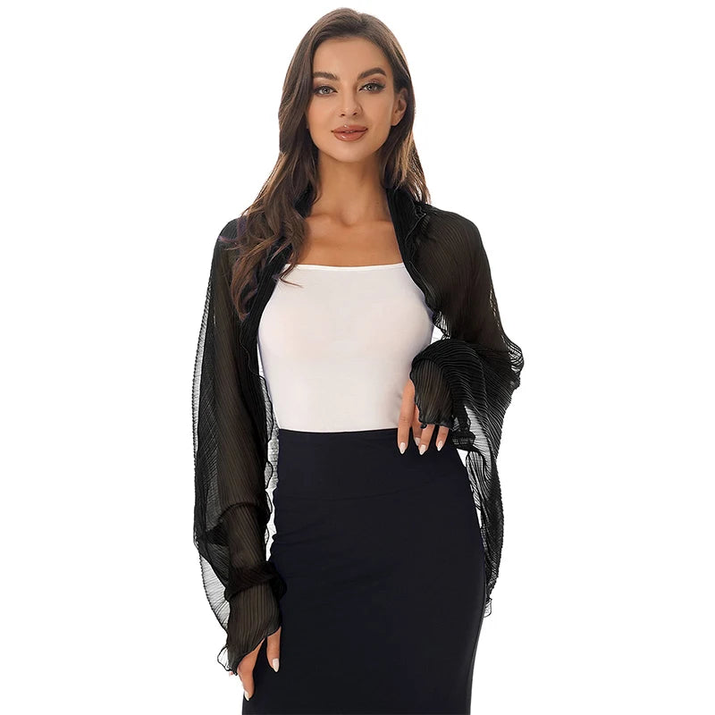 2024 Shawls Summer Beach Sexy Women Fashion Solid Chiffon Smock Bikini Cover Up Loose Blouse Sunscreen Comfortable Poncho Hot