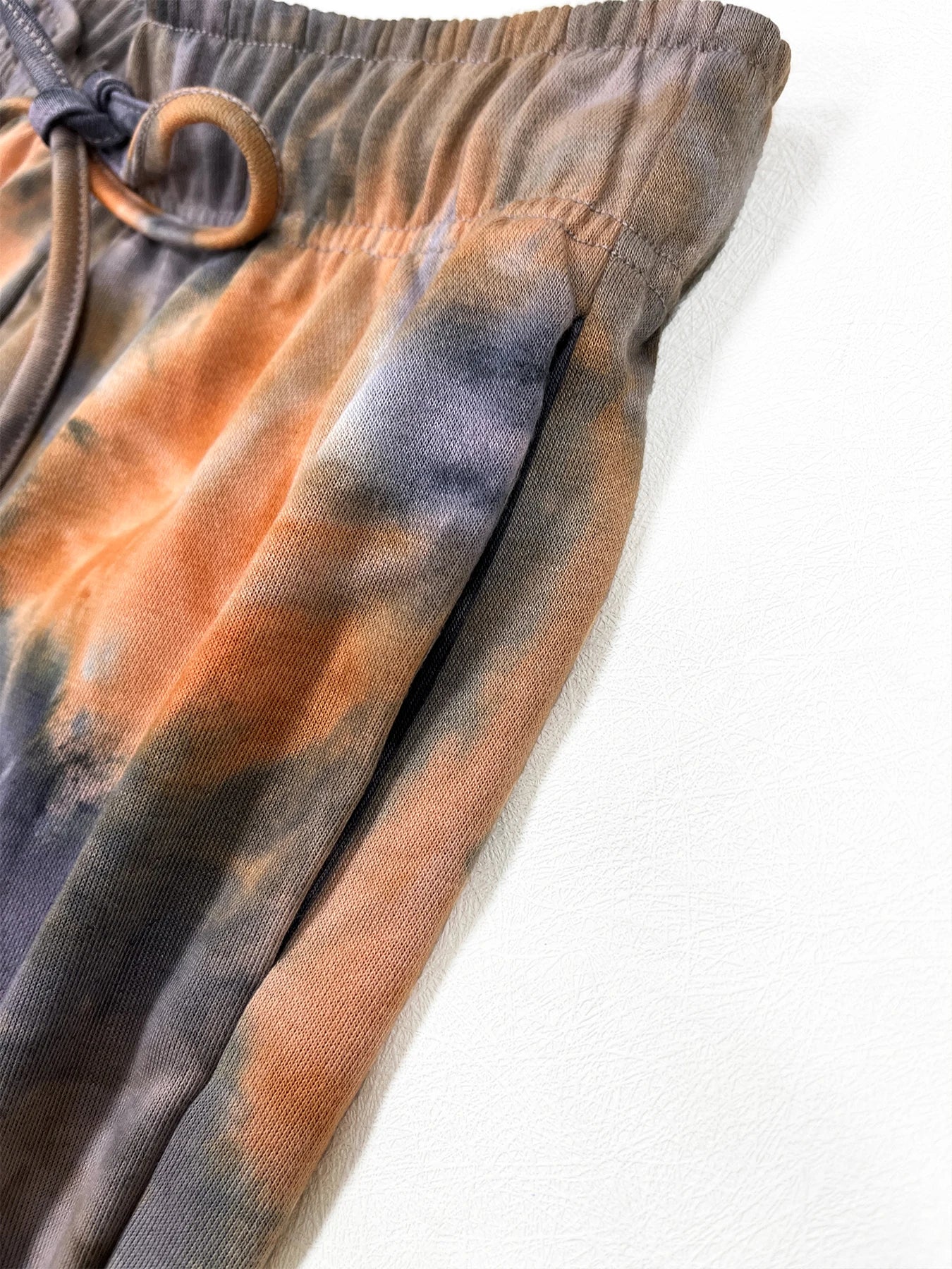 Women's Tie-Dye Pullover Sweater And Flared Trousers Two-Piece Suit Long-Sleeved round Neck Autumn Winter Outfit