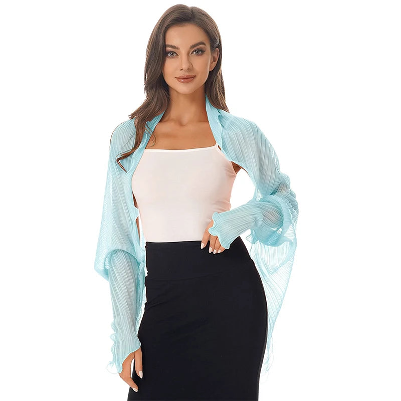 2024 Shawls Summer Beach Sexy Women Fashion Solid Chiffon Smock Bikini Cover Up Loose Blouse Sunscreen Comfortable Poncho Hot